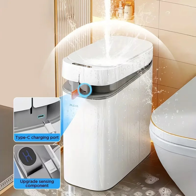 Smart Sensor Trash Can Hands-free Touch Automatic Adsorption Bags Garbage Can Waterproof Bucket  Bathroom Home For Trash Can