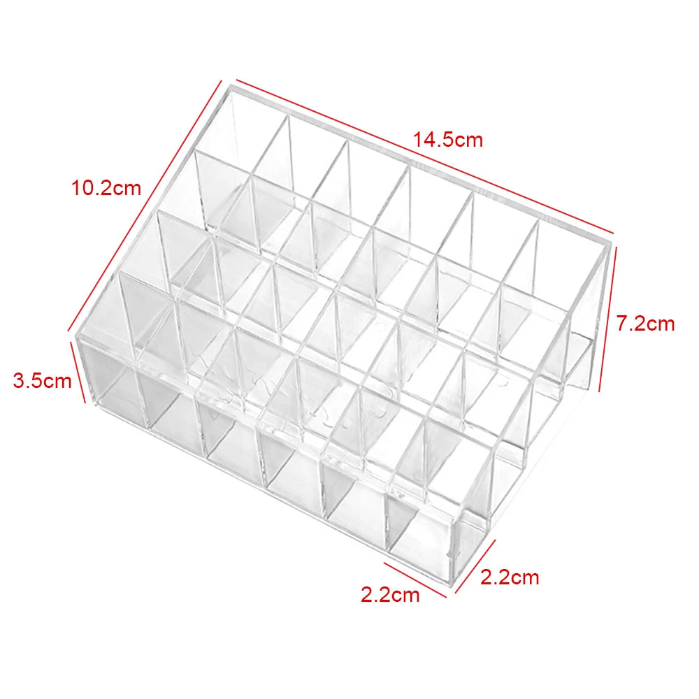 24 Lipstick Makeup Organizer Storage Display Cosmetic Stand Holder Rack