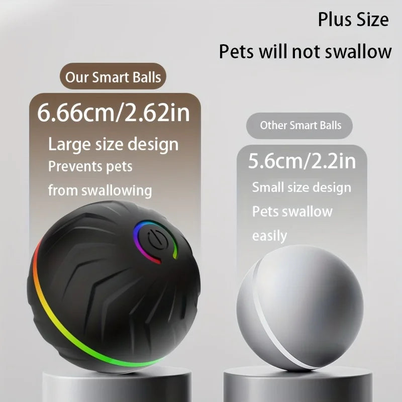 Intelligent dog toy, interactive pet toy, random rolling and jumping, colorful lights, long-lasting battery life of 4 hours, inc