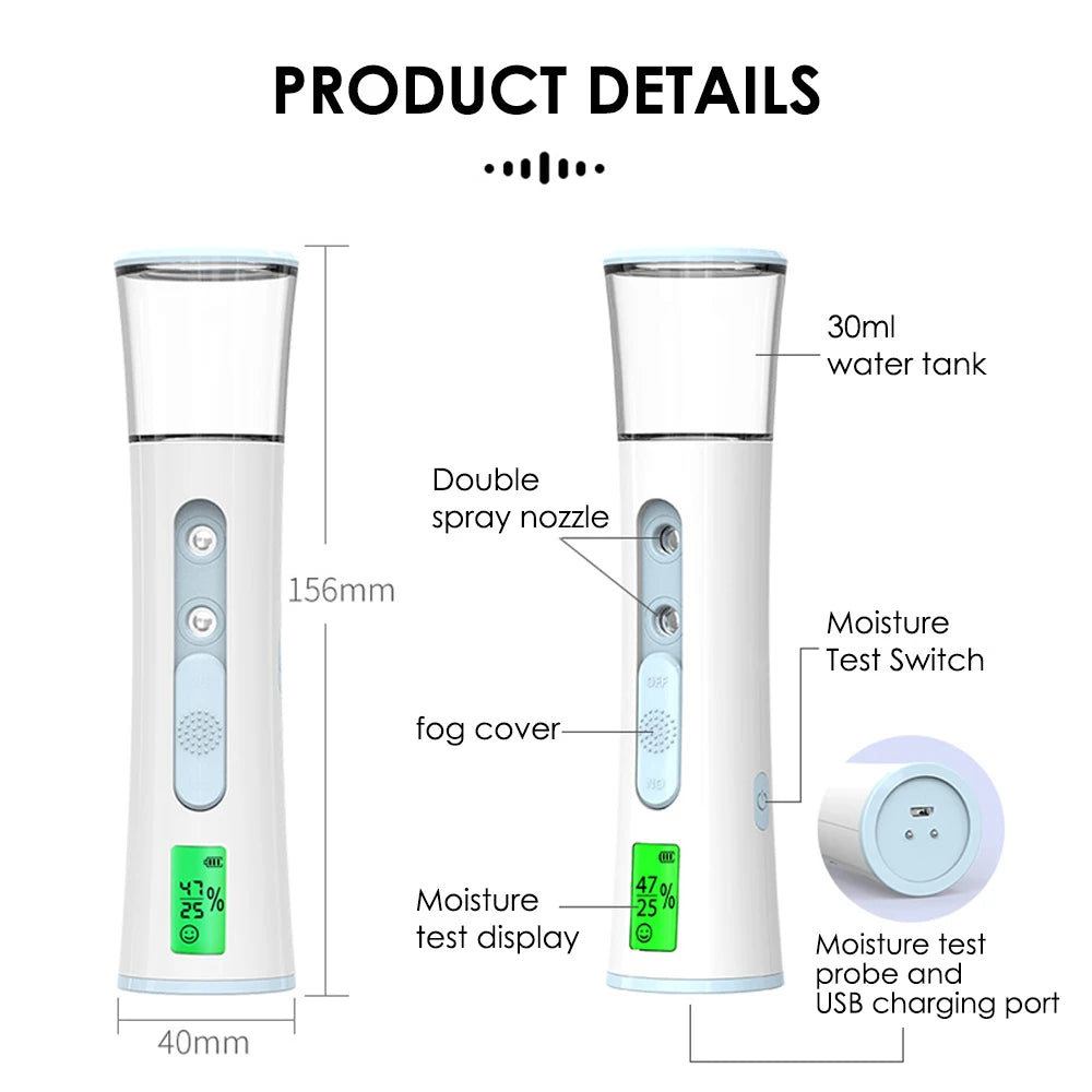 Nano Mist Sprayer Face Moisturizer Face Freshener Humidifier Facial Treatments Facial Steamer Skin Care Nebulizer Beauty Health
