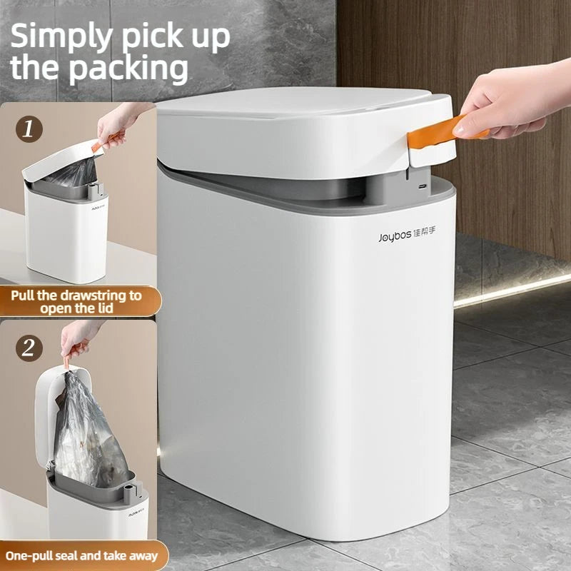 Smart Sensor Trash Can Hands-free Touch Automatic Adsorption Bags Garbage Can Waterproof Bucket  Bathroom Home For Trash Can