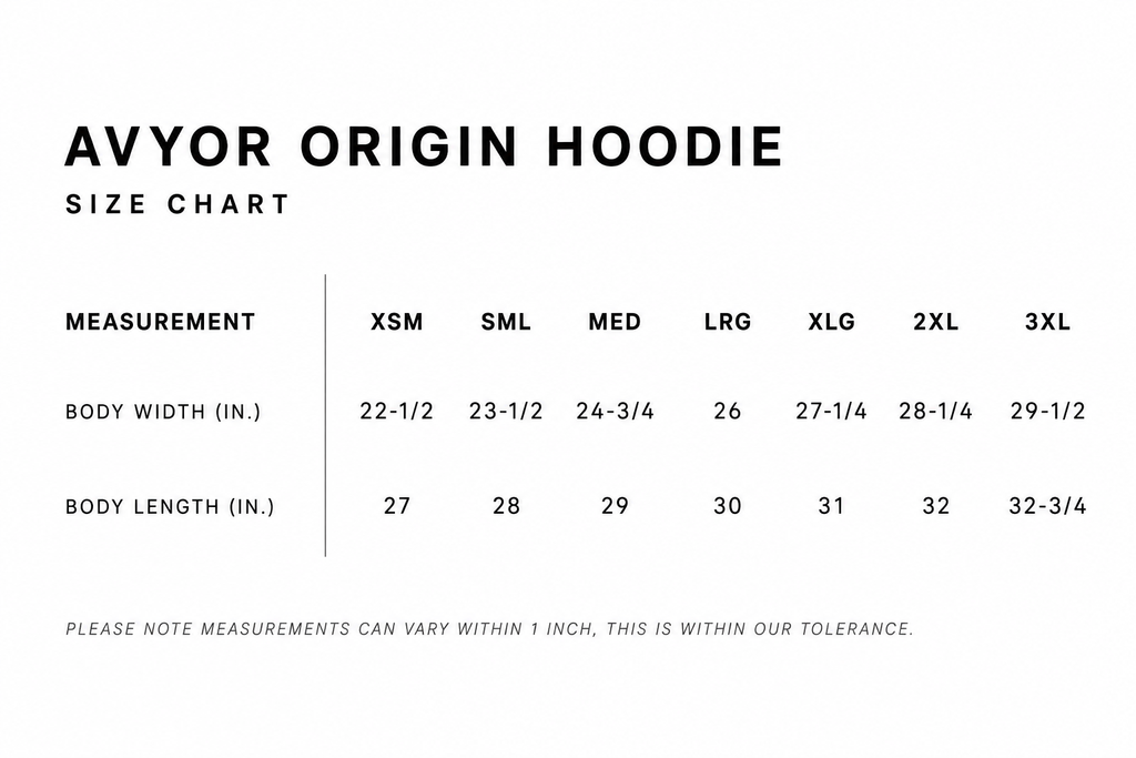 AVYOR ORIGIN Hoodie — Washed Black