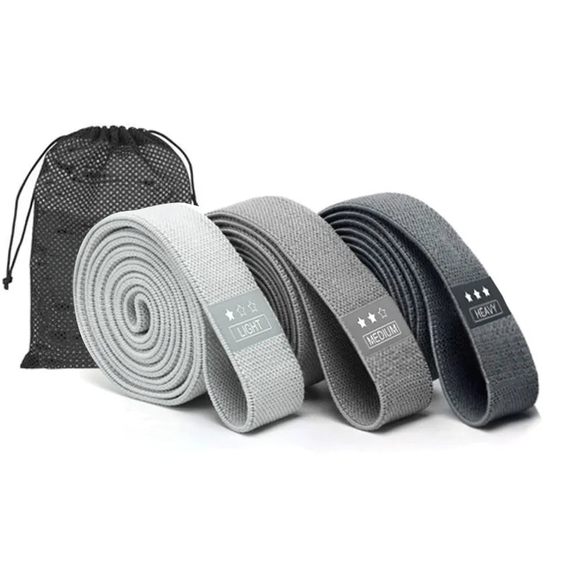 Polyester Fabric Long 3-Level Booty Resistance Bands for Fitness Yoga Stretching Exercise-Eco-Friendly & Portable
