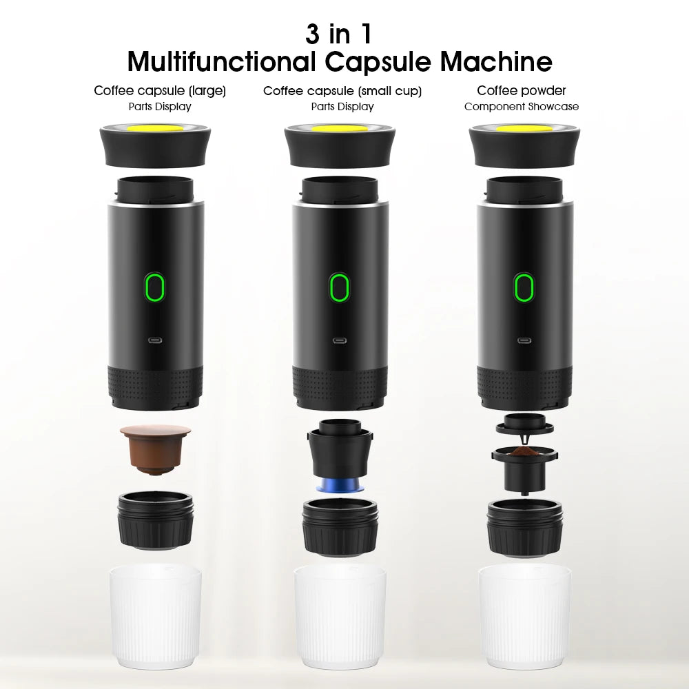 OEM Electric Fully Automatic Portable Espresso Maker Machine with Fast Heating Compatible with Capsules & Coffee Powder