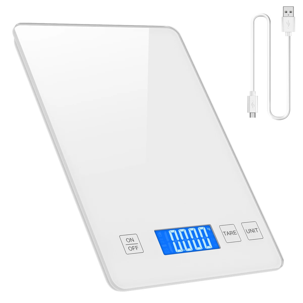 Digital Kitchen Scale 1g-10kg  Food Scale Waterproof Tempered Glass Platform High Accuracy Multi-Function Scale