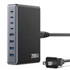 200W High Power GaN Charger Adapter USB Fast Charging Station Hub for Laptop Mobile Phones PD 3.0 QC4.0 Functional OTP Protected