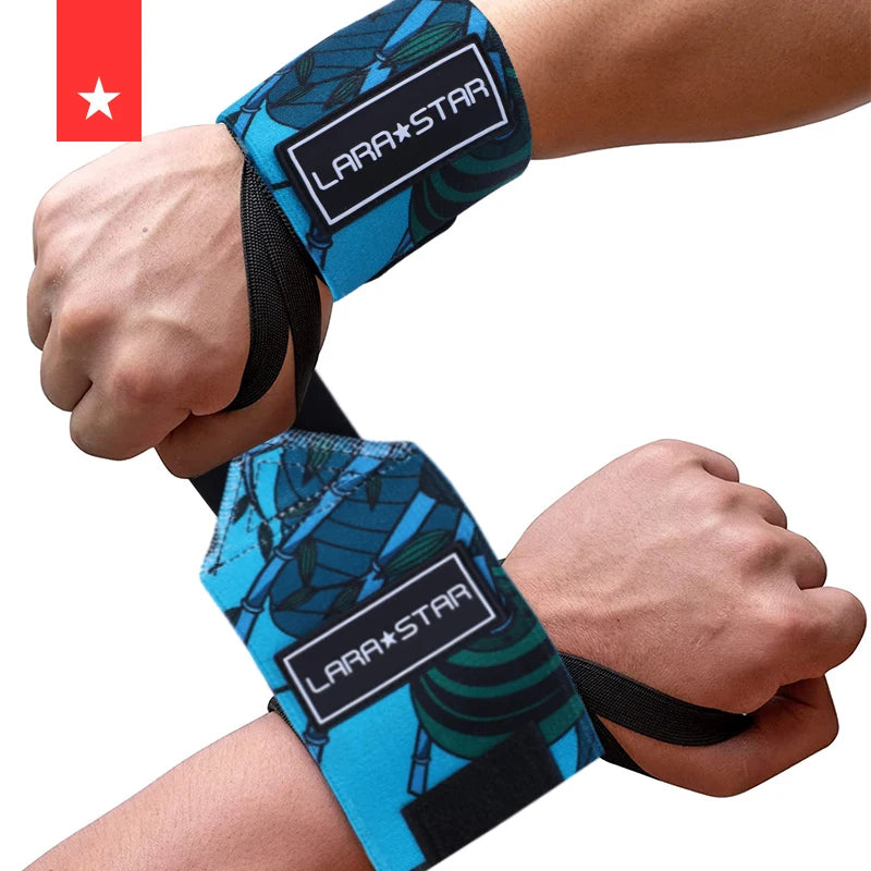 LS0606 Panda Design Gym Wrist Wraps Weightlifting Print Belt Thumb Loop Animal Wrist Wrap