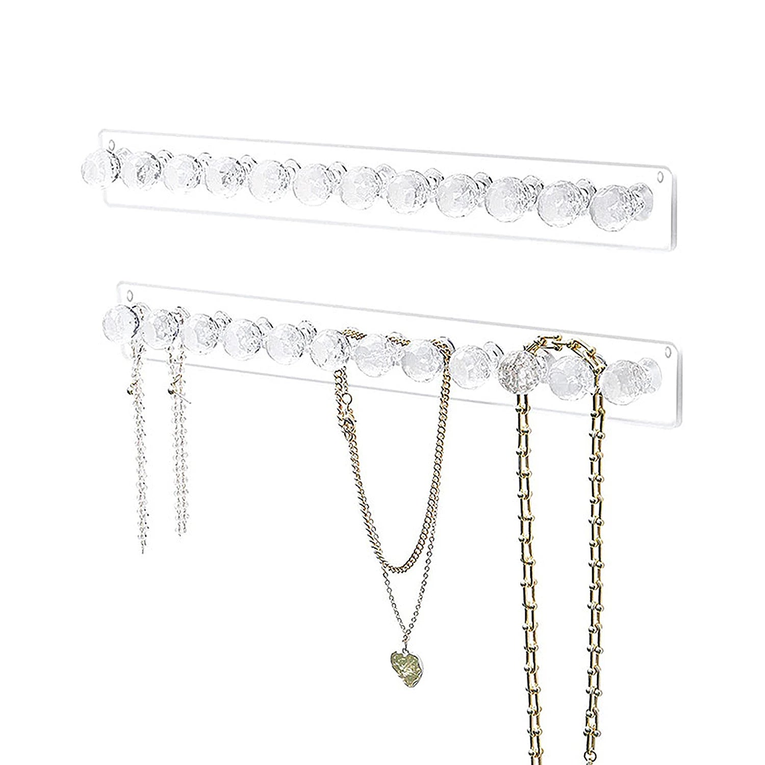 Necklace Hangers Acrylic Necklaces Holder Wall Mounted Jewelry Organizer Hanging Necklace Holder, Shape Hooks