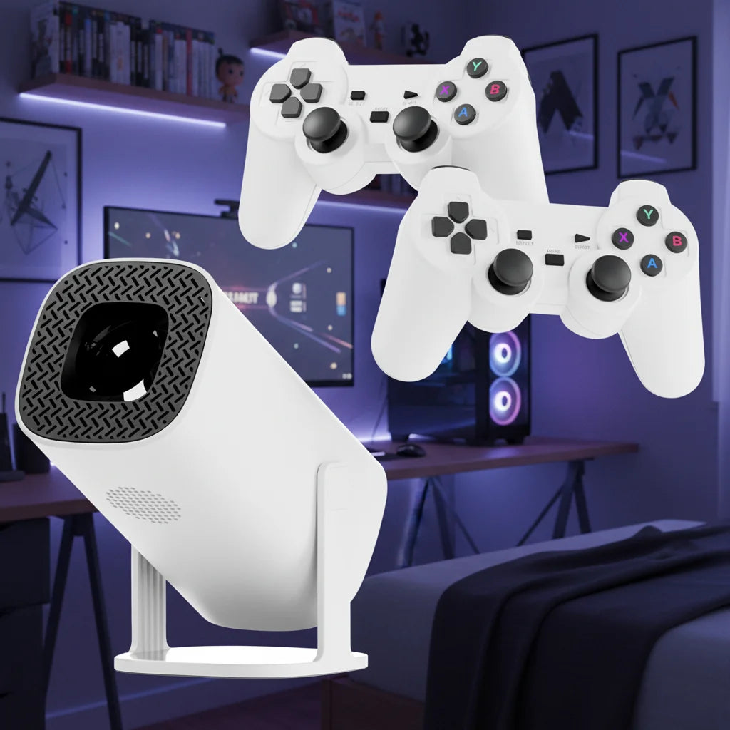 S40Max Game Mini Projector Smart TV Android 11 Wifi Portable Home Theater LED Pocket 10000 3D Games Console Video Play Projector
