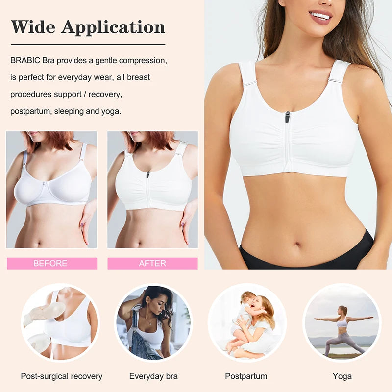 Women Posture Corrector Top Breast Cancer Compression Mastectomy Augmentation Post Surgery Surgical  Shaper Shapewear Bra