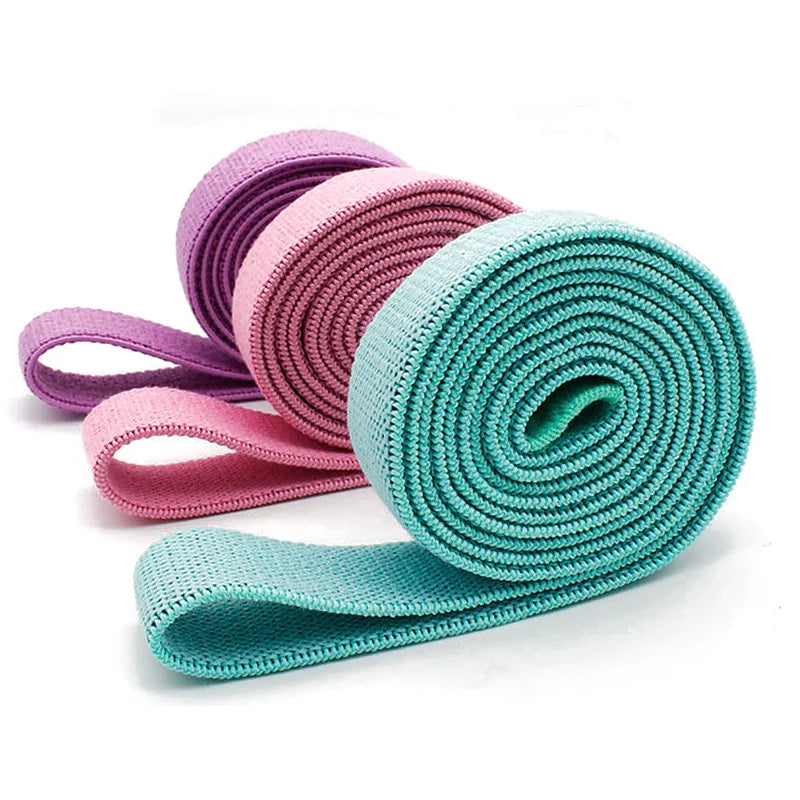 Polyester Fabric Long 3-Level Booty Resistance Bands for Fitness Yoga Stretching Exercise-Eco-Friendly & Portable