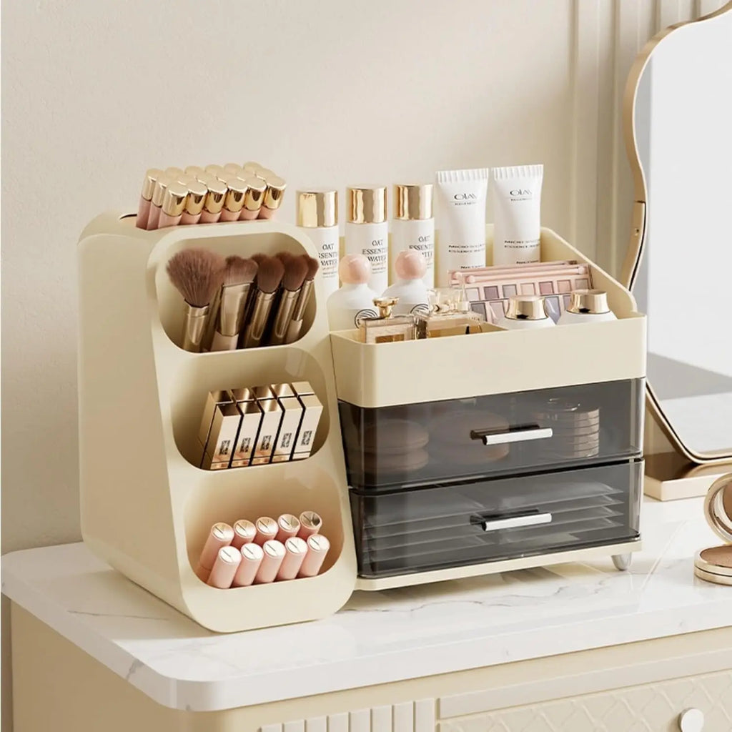 Jewelry Organizer with Drawers Plastic Multifunctional for Vanity Spacious Display Case Perfect Storage Solution