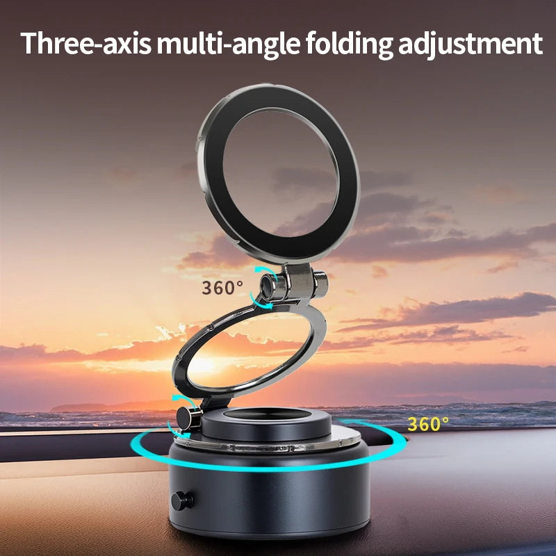 2026 New Powerful Suction Magnetic Car Phone Mount Foldable Travel Bracket for iPhone 16 More Versatile 360 Rotation Custom Logo