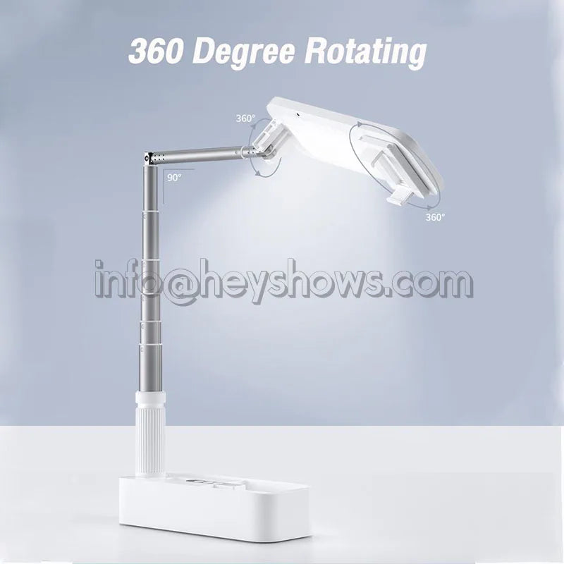 Live Show Foldable Phone Stand Live Streaming Wireless Live Broadcast  Retractabe Holder LED Light Overhead for Living Video