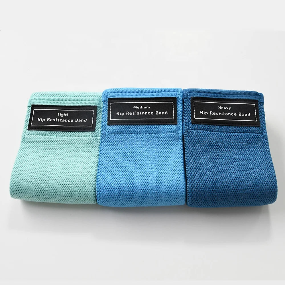 Zakerda Set of 3 Fabric Loop Resistance Bands Elastic Hip Fitness Body Building Training Yoga  Stretch Bands for Exercise
