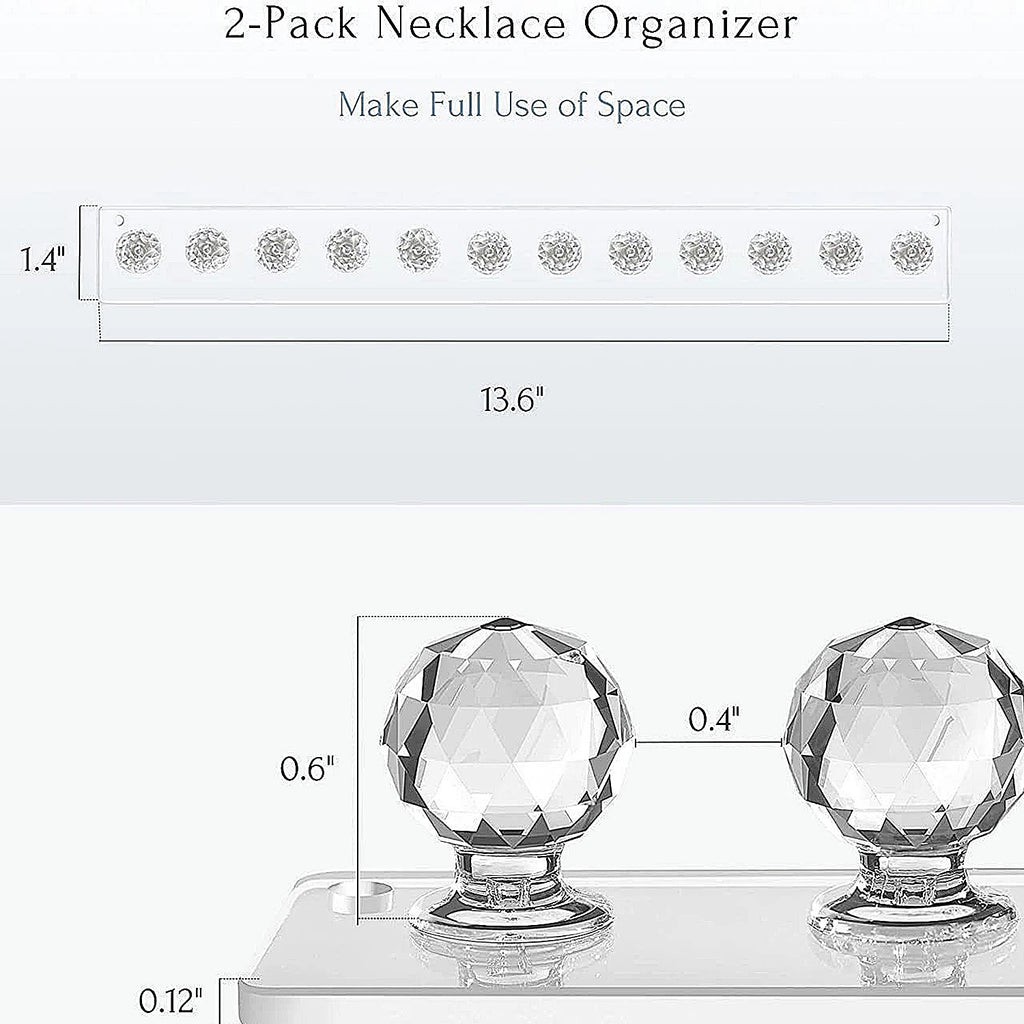 Necklace Hangers Acrylic Necklaces Holder Wall Mounted Jewelry Organizer Hanging Necklace Holder, Shape Hooks