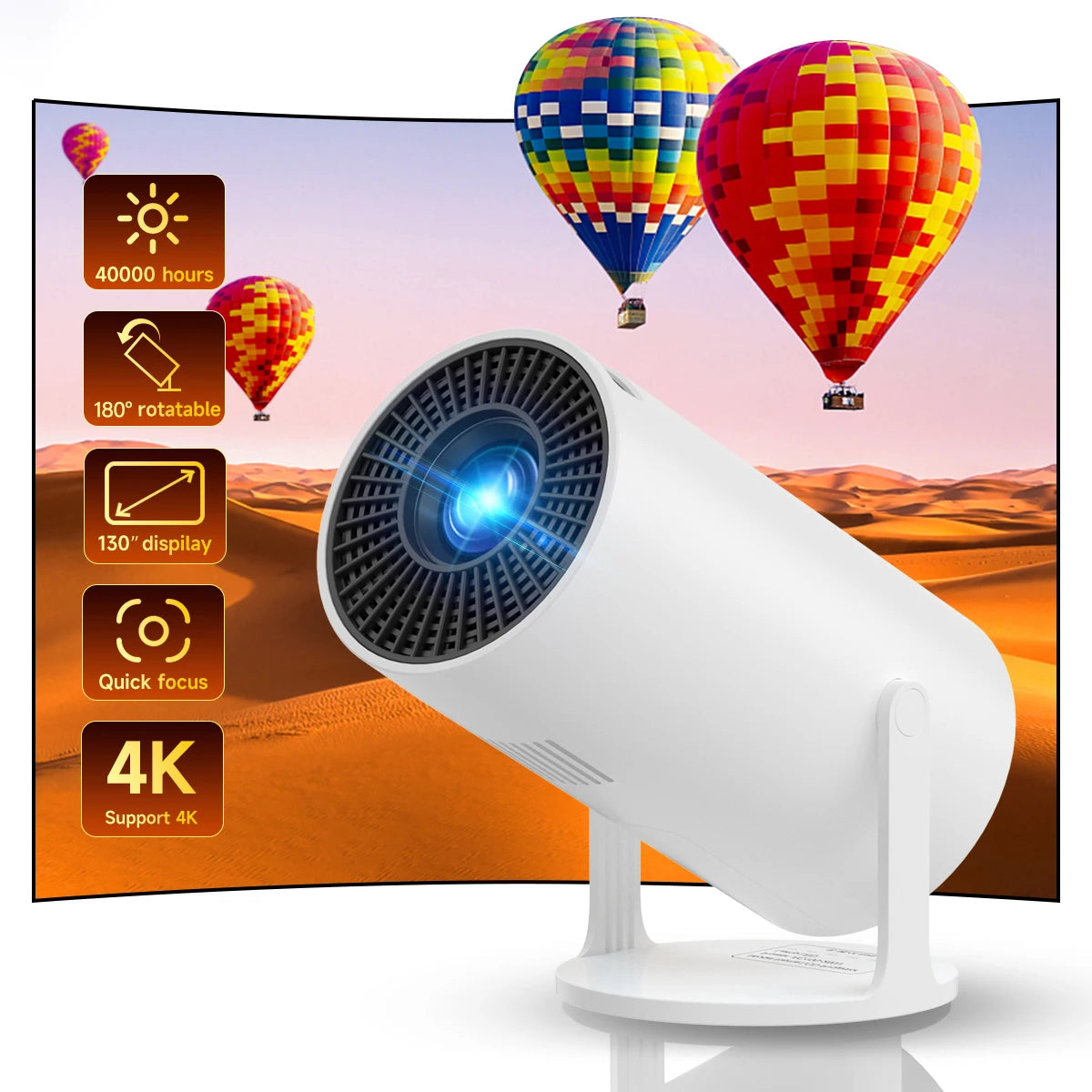 4K HY300 Pro Smart Home Cinema Mobile Phone Video Game Projectors