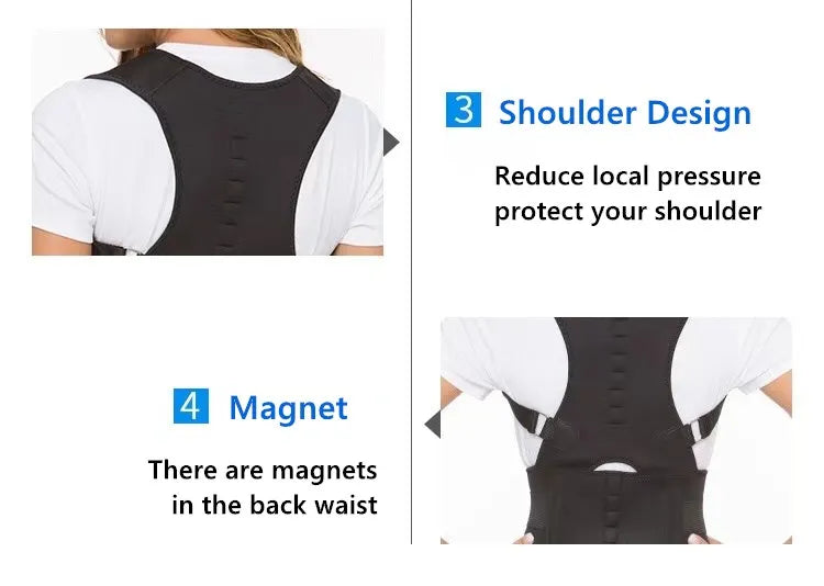 Bases Comfortable Adjustable Upper Back Brace Breathable Posture Corrector with Protective Function