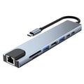 USB Type c Hub 8 in 1 Compatible USB C Hub 8 Port Multi Function Con Ethernet for  Laptops
