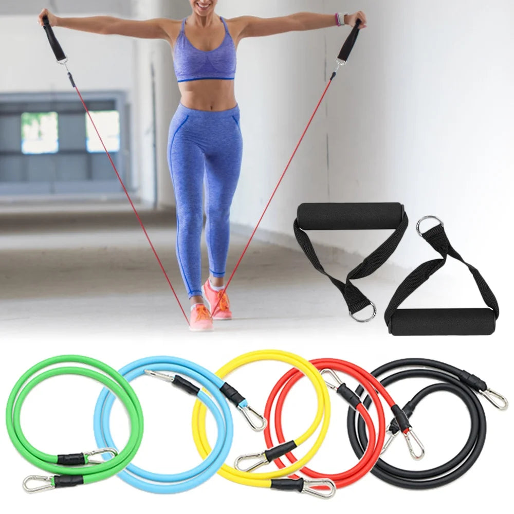 Custom 11 Pcs Latex Elastic Tube Exercise Loop Pull up Fitness 11Pcs Resistance Bands Set