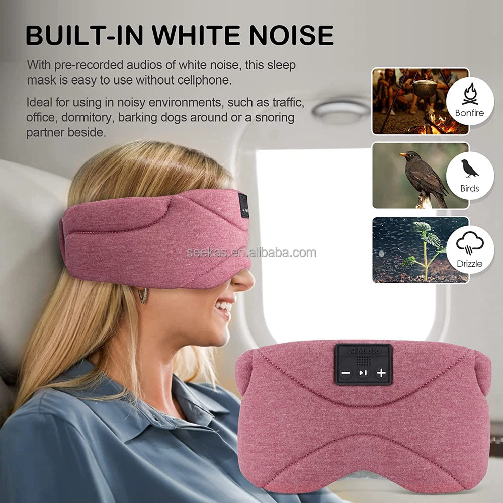 Bluetooth Sleep Mask With Thin Speakers Sleepmask With V5.2 Wireless Headphones 35 Hours Playtime for Side Sleeper Drop Shipping