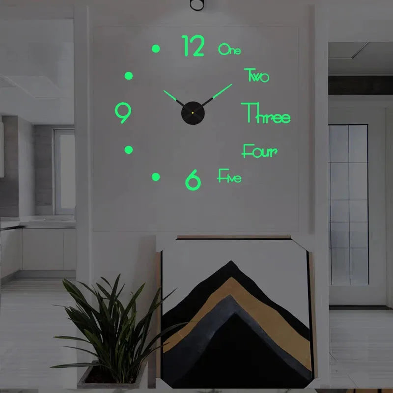 40*40cm Best Price Large 3D Luminous Classic Wall Clocks DIY Digital Clock Wall Watches Stickers Silent Clock for Home