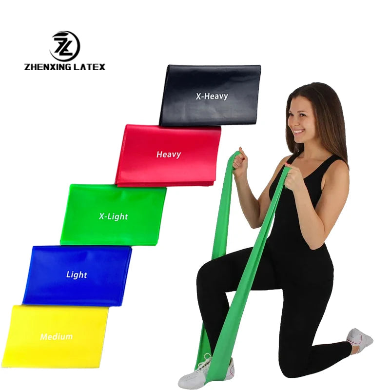 TPE Yoga Stretch Long Exercise Flat Resistance Bands Personalized Elastic Thera Band