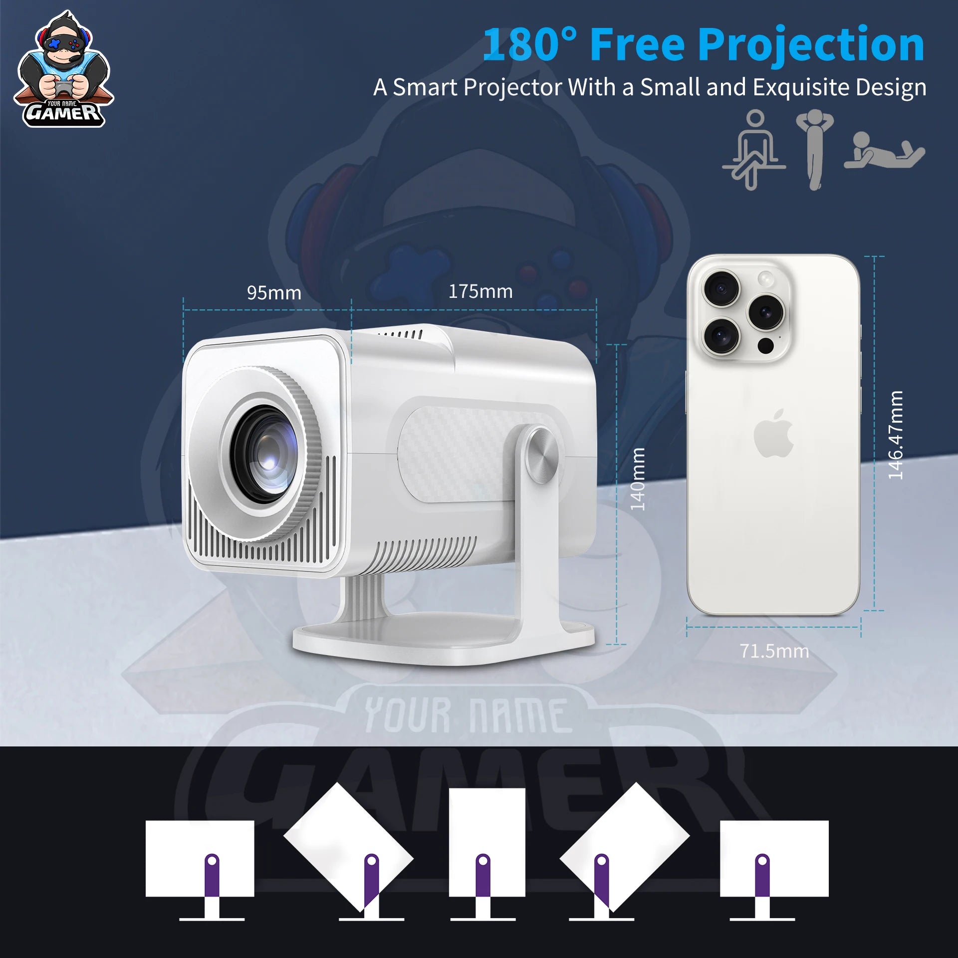 F300 Max Game 2 in 1 With Low Price Gaming Mini Projector 4K Home Theater Portable Projetor Video Movie M300 Max HCS350max