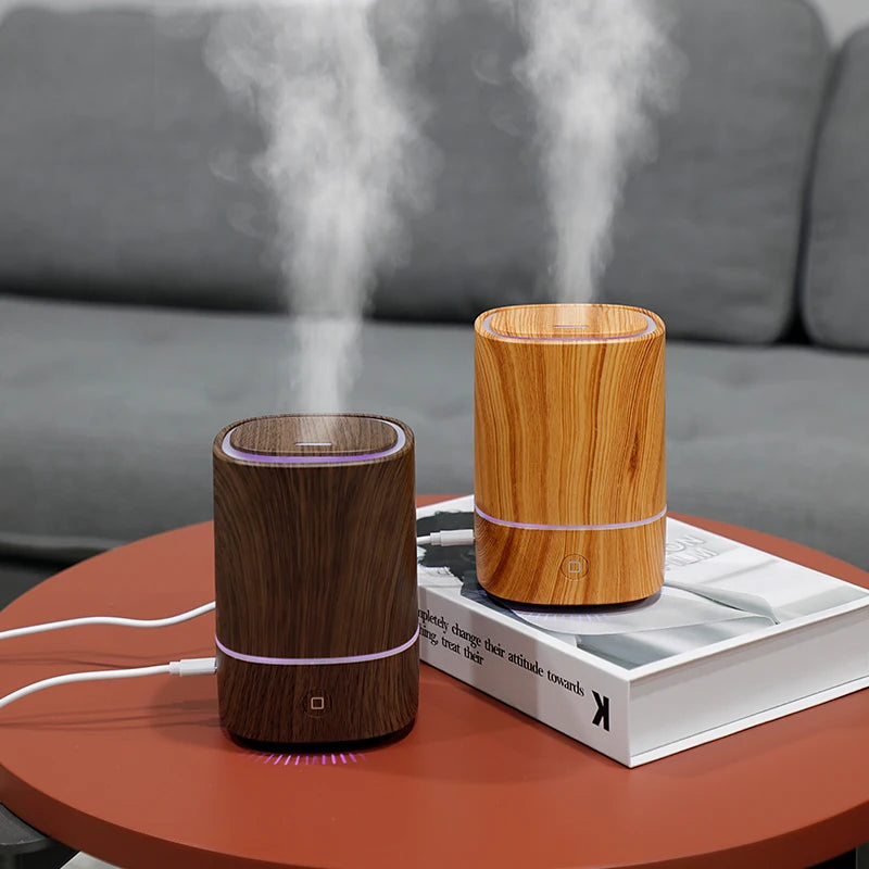 2022 New Unique Products Aroma Essential Oil Diffuser Ultrasonic Air Humidifier Wood Grain Led Light Aroma Diffuser knorr Aromat