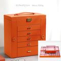 5 Layer Leather Jewelry Storage Box with Drawers Big Jewelry Organizer Case for Necklace Ring Earring Watch