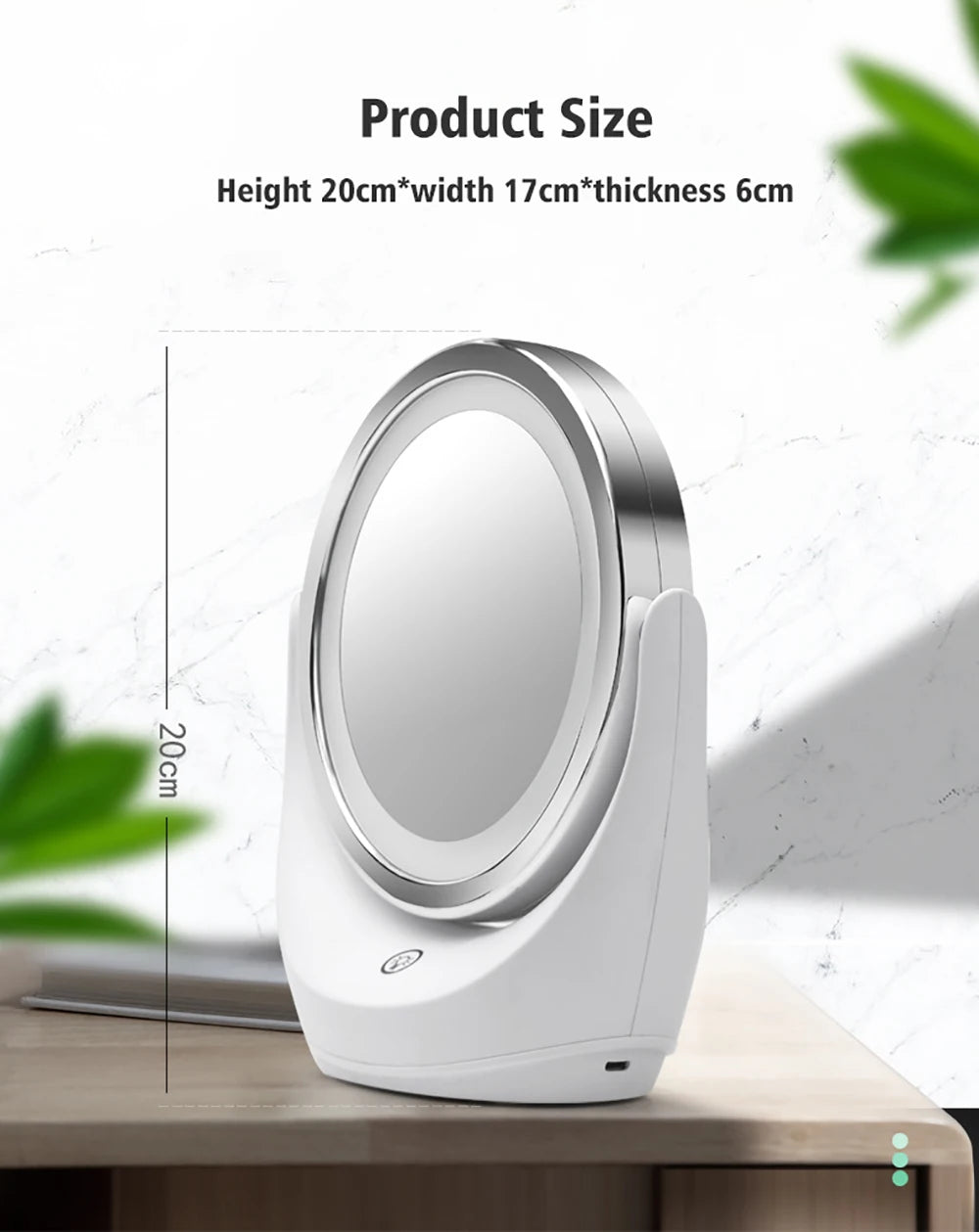 LED Makeup Mirror 1X 5X Magnification Rotating Portable Double Sided Cosmetic Mirrors With LED Light Lamp Dressing Vanity Mirror