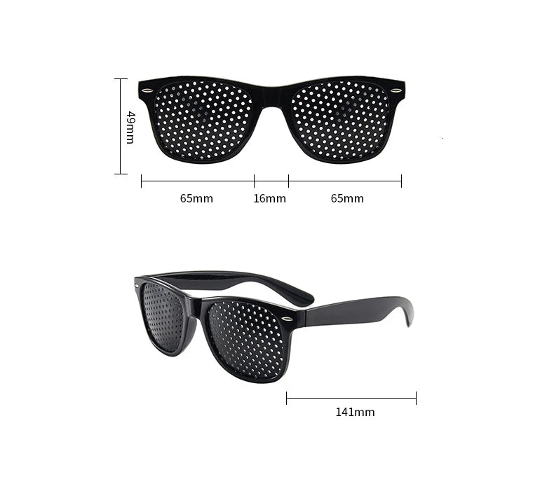 Black Eyesight Improvement Care Exercise Eyewear Glasses Training Cycling Eyewear Pin Small Hole Sunglass Camping Eyeglasses