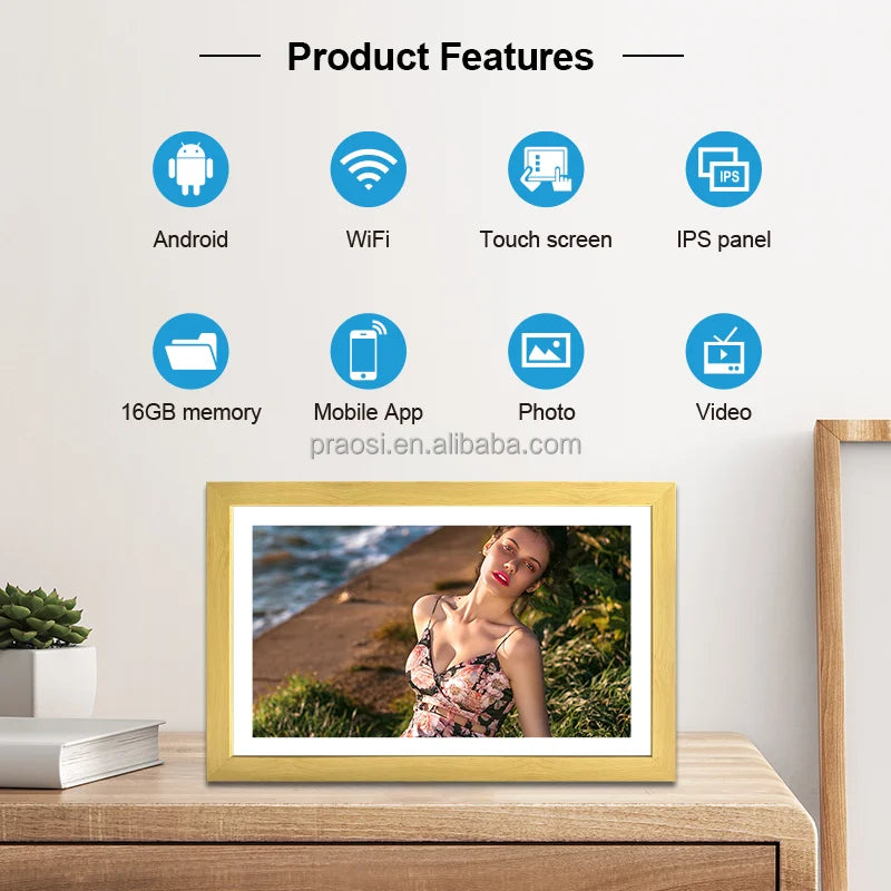 Pros 18.5" Extra Large WiFi Digital Picture Frame IPS FHD Touch Screen Smart Electronic Photo Frame Share Photo Video Via Frameo
