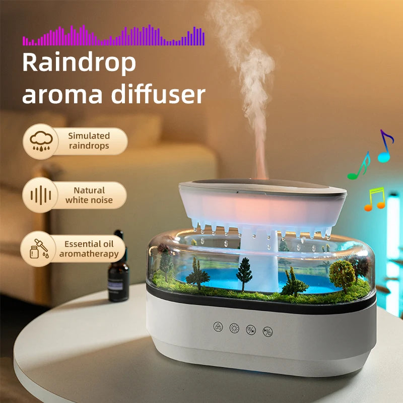 Wholesale Raindrop Aroma Diffuser with Music and LED Light Ultrasonic Essential Oil Humidifier