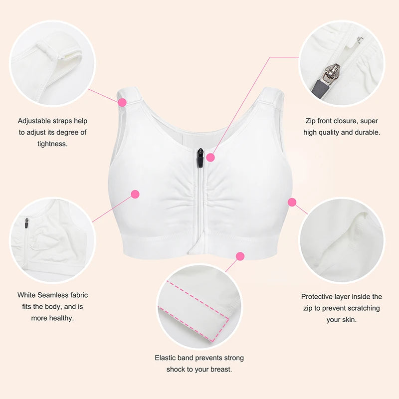 Women Posture Corrector Top Breast Cancer Compression Mastectomy Augmentation Post Surgery Surgical  Shaper Shapewear Bra
