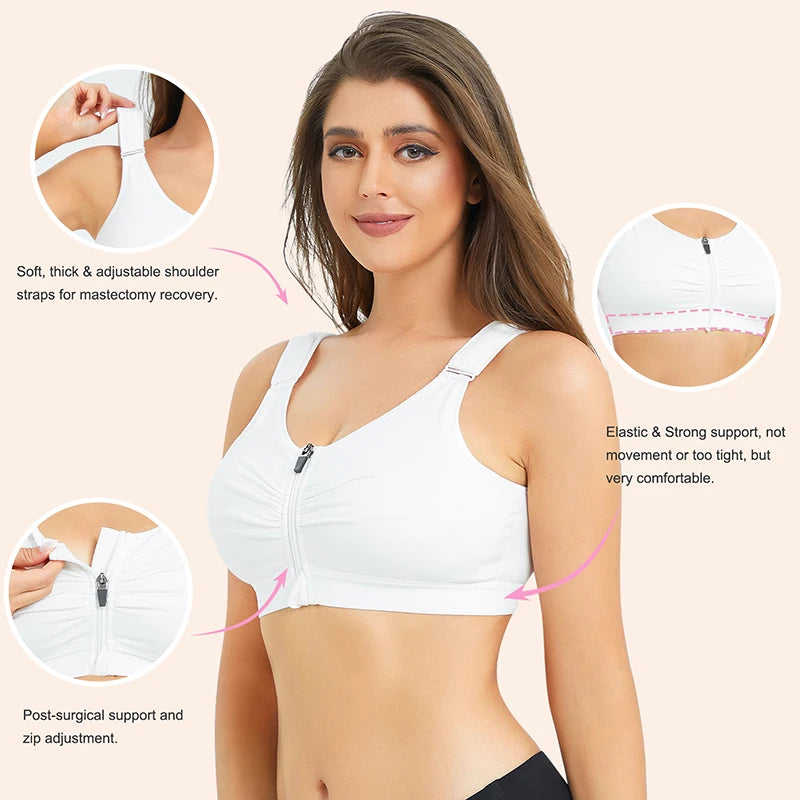 Women Posture Corrector Top Breast Cancer Compression Mastectomy Augmentation Post Surgery Surgical  Shaper Shapewear Bra