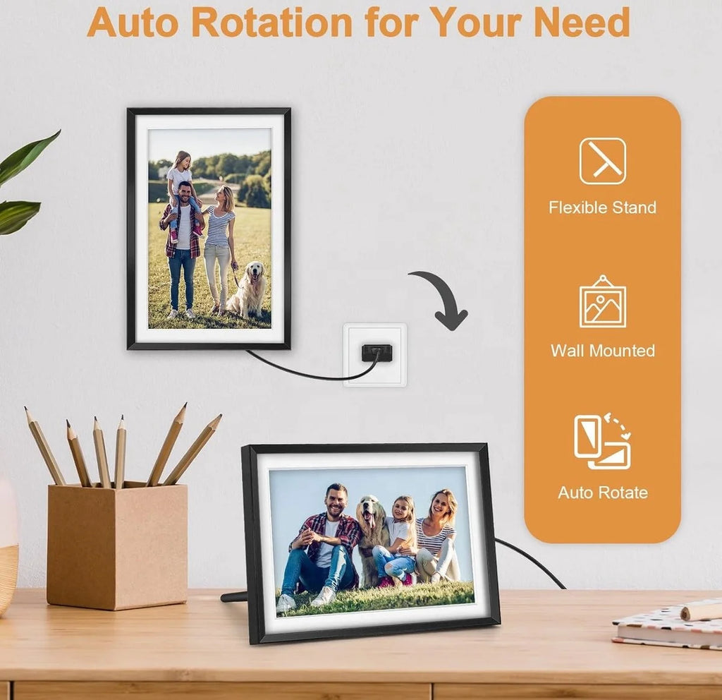 Frameo Digital Picture Frame 10.1 Inch Smart WiFi Digital Photo Frame 32GB with IPS Touch Screen, Easy to Share Photos or Videos