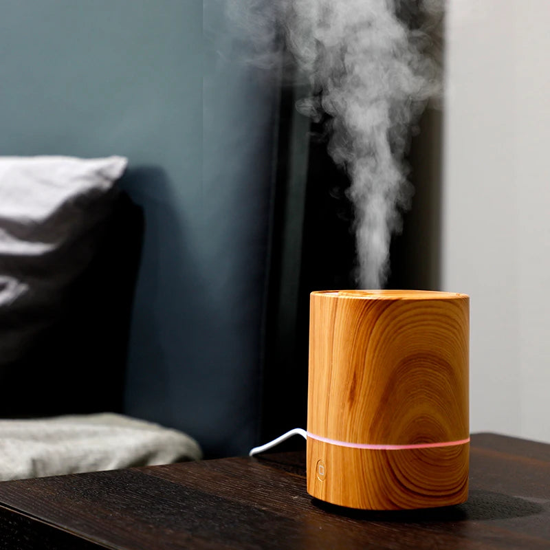 2022 New Unique Products Aroma Essential Oil Diffuser Ultrasonic Air Humidifier Wood Grain Led Light Aroma Diffuser knorr Aromat