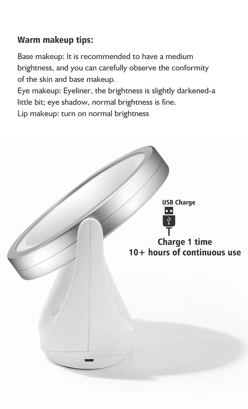 LED Makeup Mirror 1X 5X Magnification Rotating Portable Double Sided Cosmetic Mirrors With LED Light Lamp Dressing Vanity Mirror