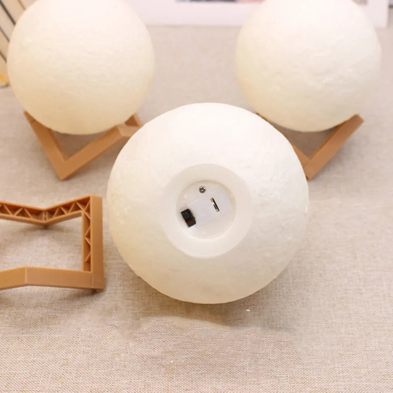 Led Moon Lamp Night Light 3D Printed 10cm Lunar Lamp Battery Powered Colorful Moon Light for Kids Christmas Gift