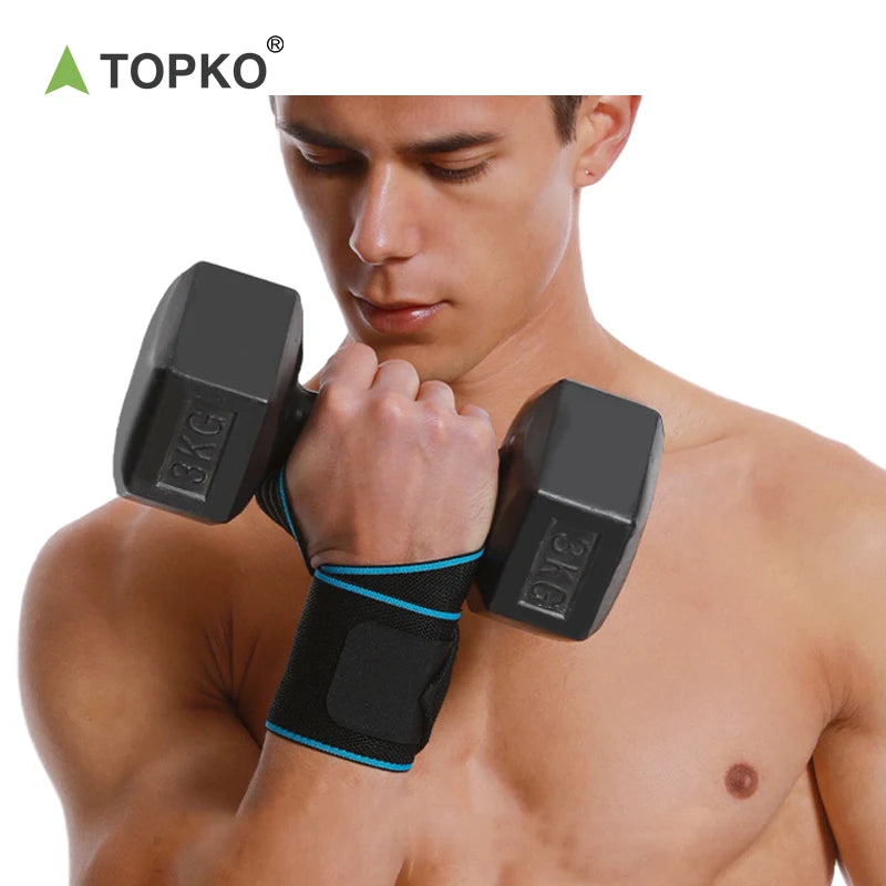 TOPKO Stocked Weightlifting Powerlifting Gym Cotton Wrist Wraps Workout Fitness Wrist Support Wraps