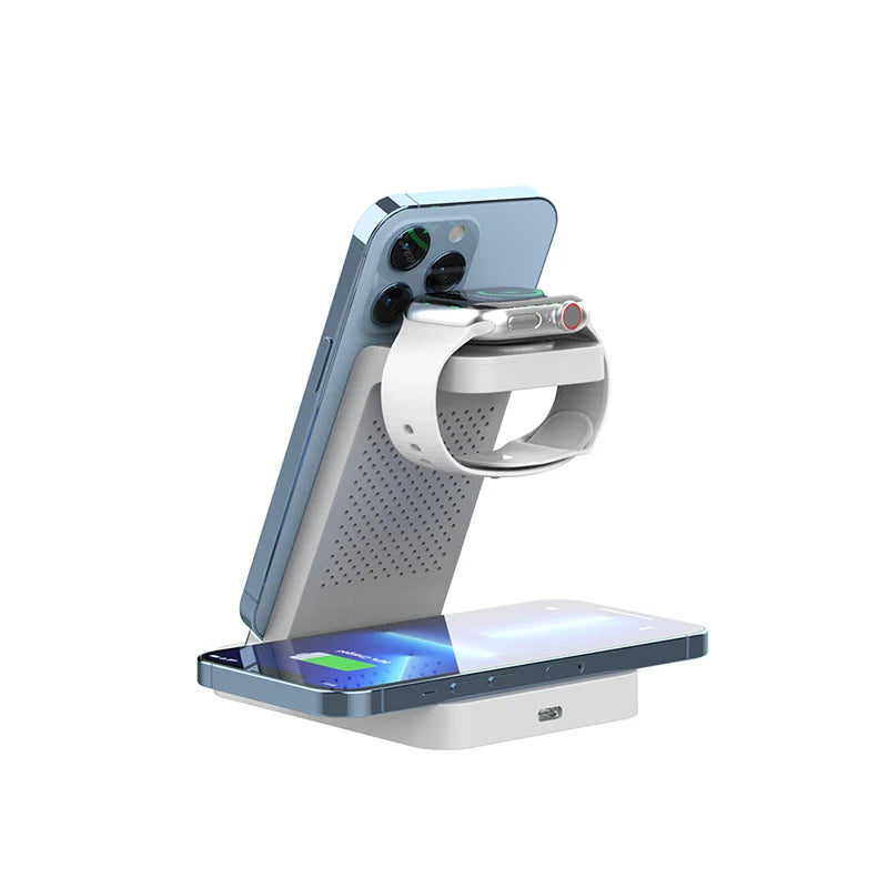 Funxim S5 Smart Technology Magnetic 3-in-1 Wireless Charger Fast Charging Earphone Smart Watch iPhone CE RoHS Certified Hot