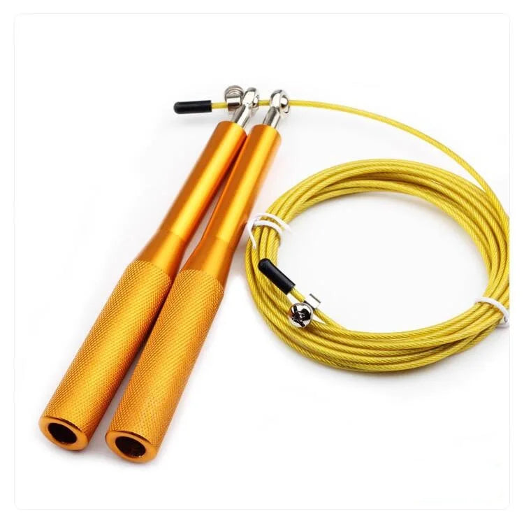 2024 Wholesale Custom Logo Free Adjustable Fitness  Bearing New Speed Yellow PVC Skipping Jump Rope