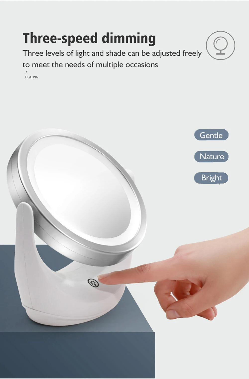 LED Makeup Mirror 1X 5X Magnification Rotating Portable Double Sided Cosmetic Mirrors With LED Light Lamp Dressing Vanity Mirror