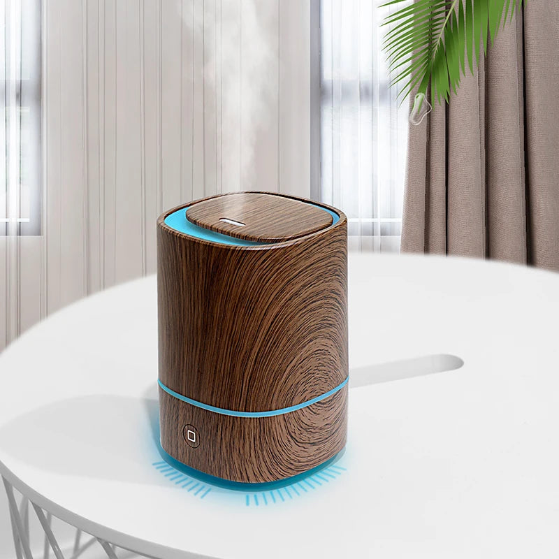 2022 New Unique Products Aroma Essential Oil Diffuser Ultrasonic Air Humidifier Wood Grain Led Light Aroma Diffuser knorr Aromat