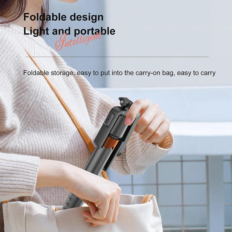 Auto Face Tracking 360 Rotation Phone Stand Extendable Tripod with Light Gesture Control No App for Vlog Live Streaming Video