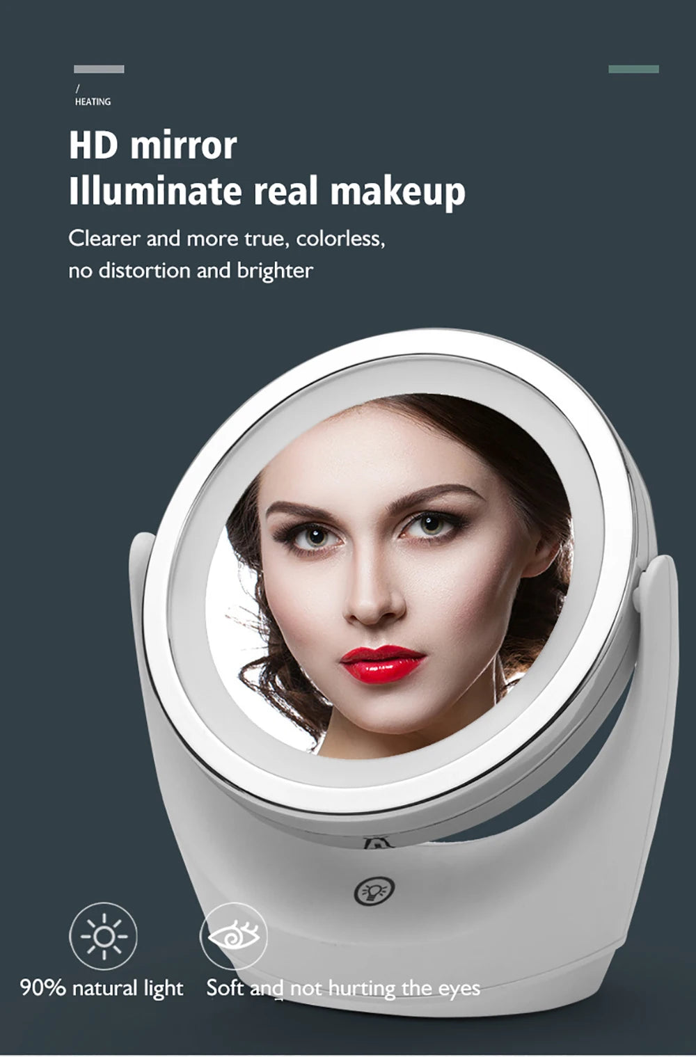 LED Makeup Mirror 1X 5X Magnification Rotating Portable Double Sided Cosmetic Mirrors With LED Light Lamp Dressing Vanity Mirror