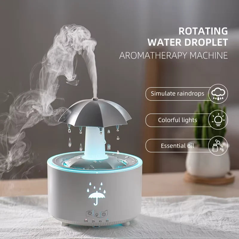 Smart Portable Ultrasonic Air Humidifier Cloud Rain Drop Aromatherapy Diffuser New USB Car Accessory Home Bedroom Outdoor
