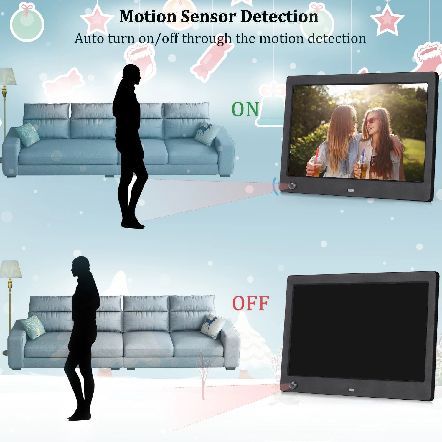 18.5 Inch Digital Photo Frame 19 Inch Motion Sensor Digital Picture Frame Advertising Player Wall Mounted for Pictures Videos