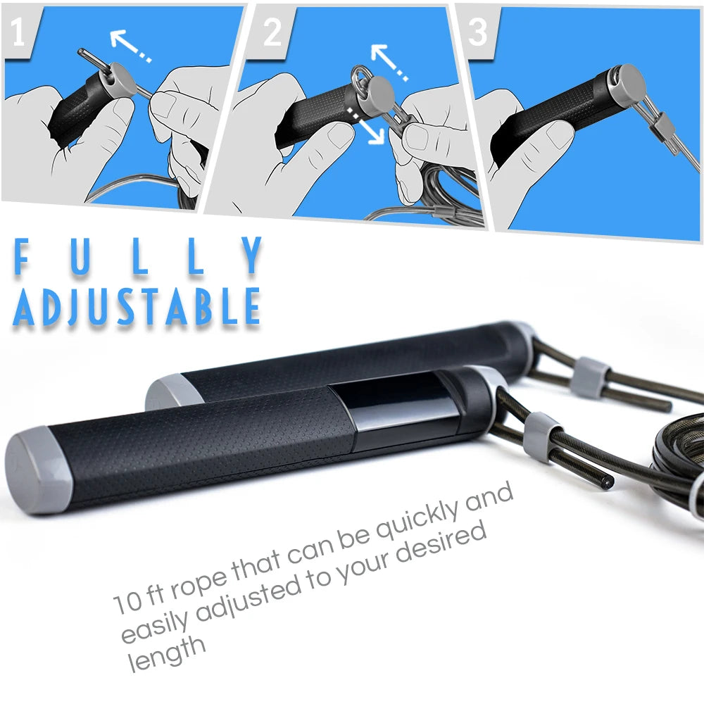 Smart  Speed Electric  Ble  APP Rechargeable  LED Jump  Rope Digital Counter for Fitness Training Boxing with SDK  KYTO2218